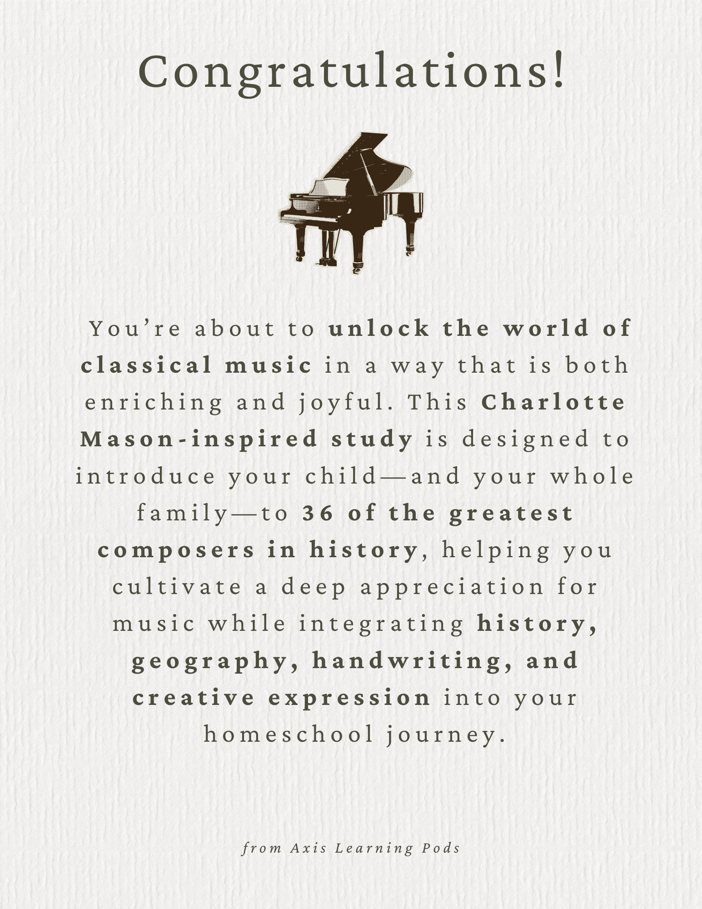 Discovering Music: A 36-Week Charlotte Mason Inspired Composer Study (Digital Download, 72 Pages of Hands-On Learning & Music Appreciation)